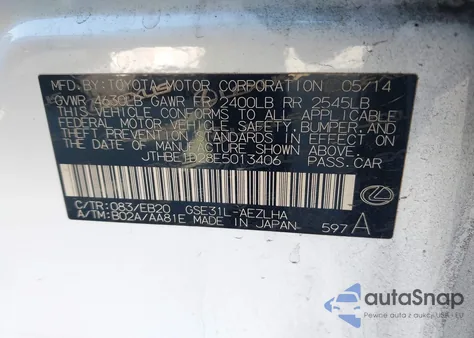 2014 Lexus Is 350 z USA, uszkodzony, nr VIN JTHBE1D28E5013406